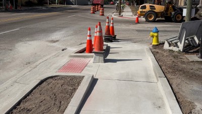 Newly installed sidewalk (January 2026 Photo)