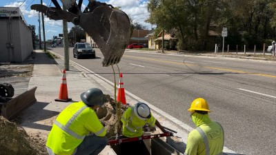Replacing the existing fiber pull box (March 2026 photo)