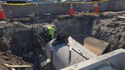 Building cage for drainage structure (February 2026 photo)