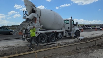 Crews prepare to place concrete at Benjamin Road (April 2026 photo)