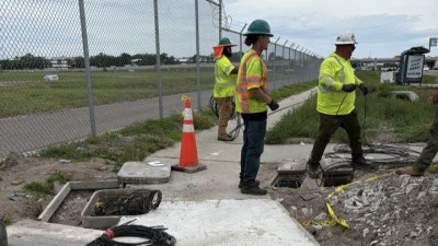 Crews pull cable for loops on eastbound Hillsborough Avenue (June 2026 photo)