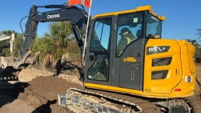 Crews begin placement of pipe backfill material (January 2026 photo)