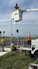 Looking south as crews remove camera and pole (June 2026 photo)