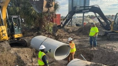 Placement of pipe (February 2026 photo)