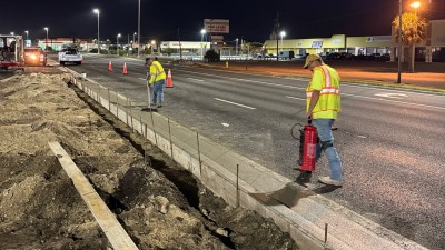 Spraying curing compound (November 2025 photo)