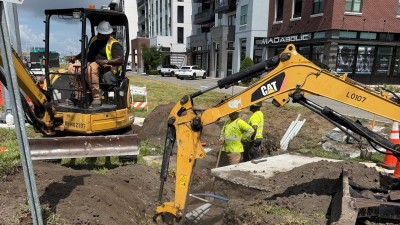 Conduit tie-in at the northwest corner of SR 60 and N 26th Street (May 2026 photo)