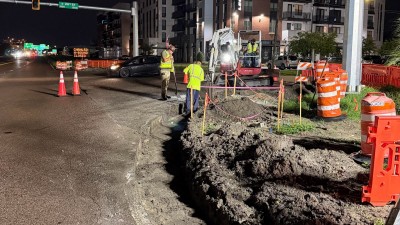 Excavating & grading for the asphalt curb pad at the NE corner (August 2026 photo)