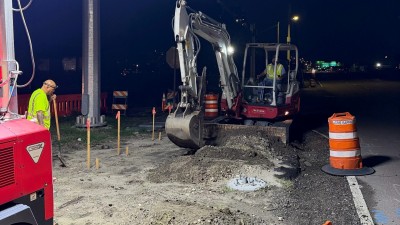 Grading for sidewalk at the SE corner (August 2026 photo)