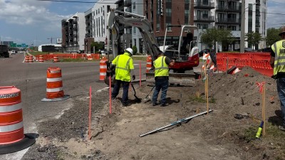 Grading for sidewalk at the northeast corner (April 2026 photo)