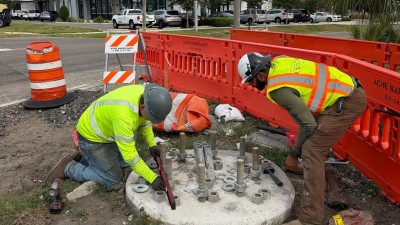 Leveling & adjusting anchor bolt nuts (May 2026 photo)