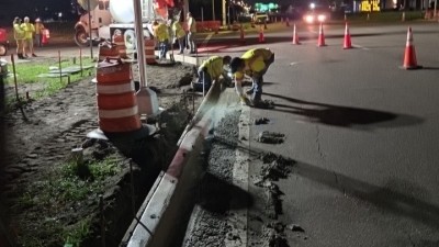 Looking west at SR 60 at concrete finishing (September 2026 photo)