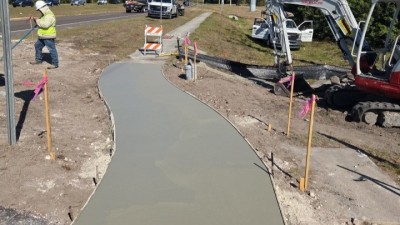 Completed sidewalk (January 2026 photo)