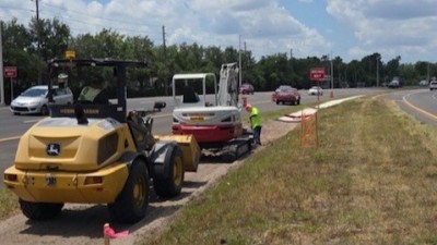Grading for ditch pavement (April 2026 photo)