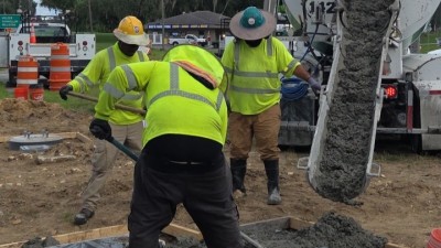 Pouring mow pads (September 2026 photo)