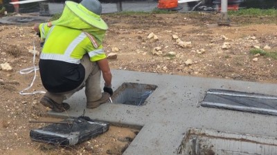 Pulling cable for lights (September 2026 photo)
