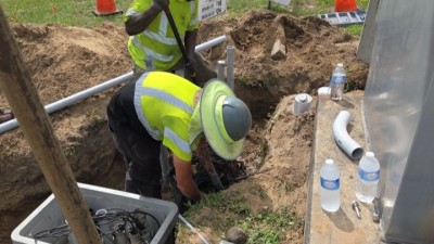 Setting conduit (August 2026 photo)