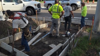 Building forms for shared use path concrete (September 2026 photo)