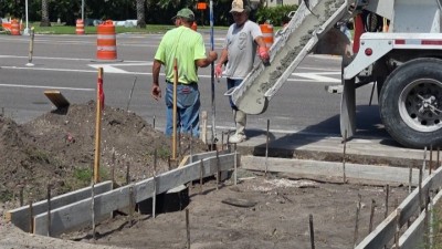 Pouring curb southeast corner (September 2026 photo)