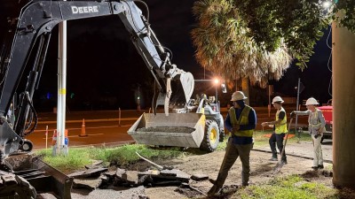 Removing the existing asphalt for the proposed shared-use path at the SE corner (September 2026 photo)