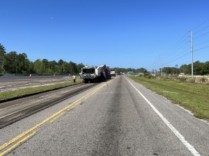 Removing old roadway asphalt (4/22/2022 photo)