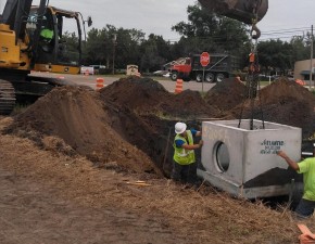 Installing a drainage structure (6/21/2021 photo)