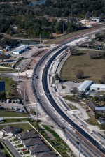 Looking northwest over US 41 near Johnny Lane at construction on the east side of the corridor (2/7/2023 photo)
