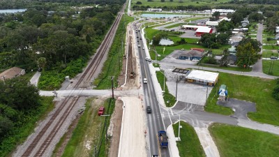 Looking south at US 98 Bypass roadway widening at Buford Avenue (9-10-2025 photo)