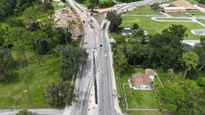 The connection to 7th Street is closed at the US 98 Bypass/US 301 for roundabout construction (9-10-2025 photo)