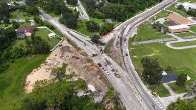 The connection to 7th Street is closed at the US 98 Bypass/US 301 for roundabout construction (9-10-2025 photo)