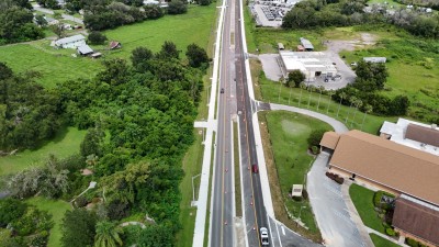 Looking east over the US 98 Bypass from east of 7th Street / US 301 / US 98 (9-10-2025 photo)