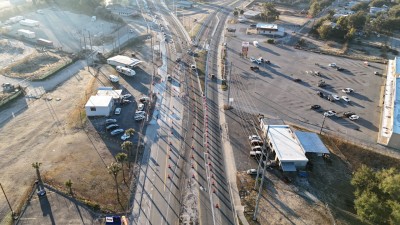 Looking southeast over US 98/US 301 north of the split to the US 98 Bypass and 7th Street (1-29-2026 photo)
