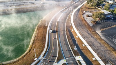 Looking southwest over the US 98 Bypass from the roundabout at Old Lakeland Highway (1-29-2026 photo)