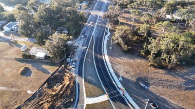 Looking south from the roundabout at 7th Street at US 98 / US 301 (1-29-2026 photo)