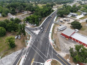 Looking southeast over the US 98 Bypass at the River Road / Whitehouse Ave intersection (4-30-2026 photo)
