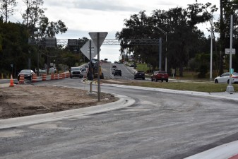 Crews work to finish up the last branches of the roundabout to open all movements (12-9-2025 photo)