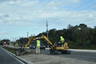 Looking north on the US 98 Bypass at work in the future median south of MLK Blvd. (1-15-2026 photo)
