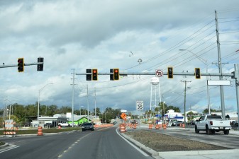 Looking north on the US 98 Bypass at 7th Street on the north side of the project (1-15-2026 photo)