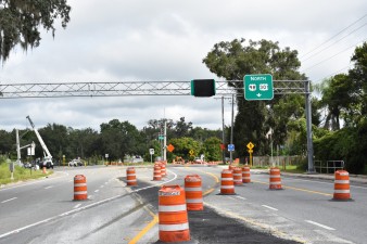The 7th Street connection to US 98/US 301 south of downtown Dade City is closed for construction (9-8-2025 photo)