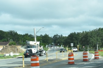 The 7th Street connection to US 98/US 301 south of downtown Dade City is closed for construction (9-8-2025 photo)