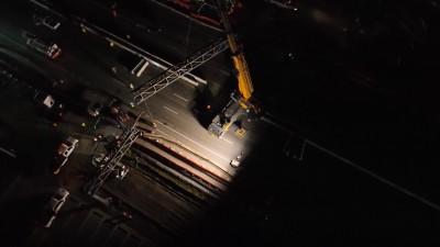 Crane lift and removal of Truss (February 2026 Photo)