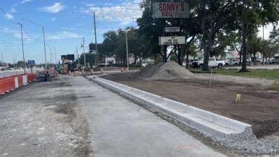Looking northbound at stabilization for NB US 19 Frontage Road (September 2026 photo)