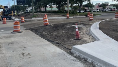 Northeast corner of US 19 and Curlew Road, stabilization for NB US 19 Frontage Road (September 2026 photo)