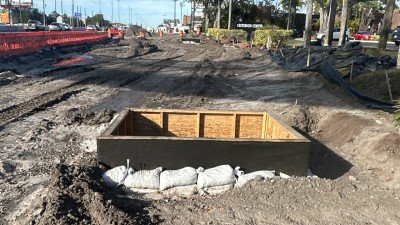 Crews place drainage structure along US 19 (January 2026 photo)