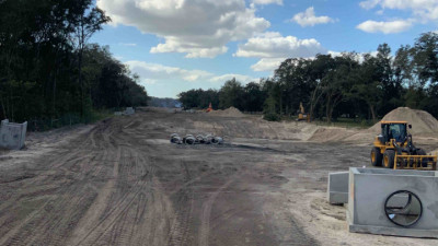 Pipe installation at future pond - January 2020