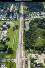 Aerial view of Sam Allen Road construction (June 2019 photo)