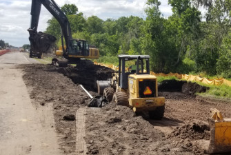 Subsoil excavation in April 2020 as essential transportation work continues