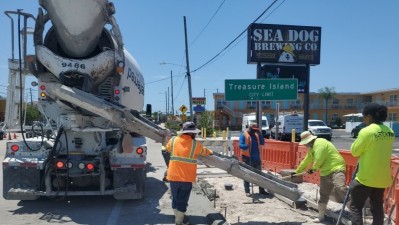 Looking west as crews pour concrete (April 2026 photo)