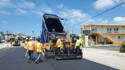 Paving operations along SR 699 (Blind Pass Road) (May 2026 photo)