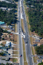 Looking north over US 19 at the south end of the project. Widening is almost completed.(December 8, 2020 photo)