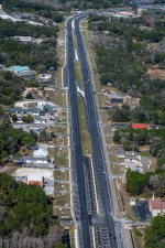 Looking northwest over US 19 from W. Green Acres Street to north of W. Yulee Drive (2/7/2023 photo)